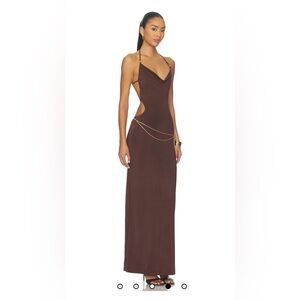 Suriya Maxi Dress in Chocolate - XXS